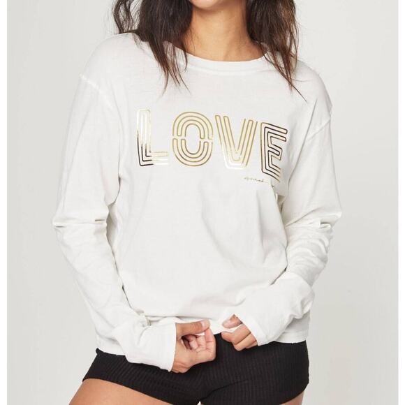 Spiritual Gangster Tops - Spiritual Gangster White Long Sleeve Love Tee Sz S